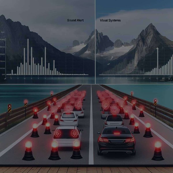 Quelle est l'efficacité des systèmes d'alerte de franchissement de bande sonore comparés aux systèmes visuels?